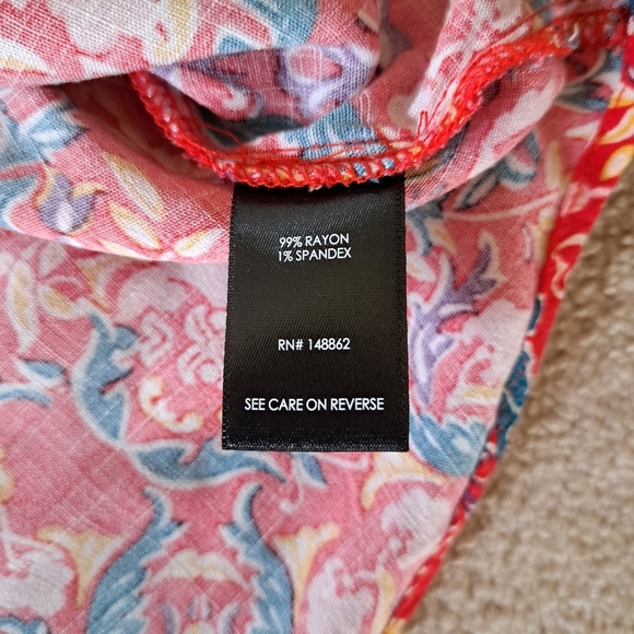 Torrid Print Top Boho Colourful Tie Front Shirt Women's Size M/L (Torrid 00) - Picture 11 of 14